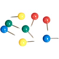 Amazon Basics Chinchetas para mapas multicolor- tachuelas para mapas- cabeza redonda de 9 mm con punta de acero…